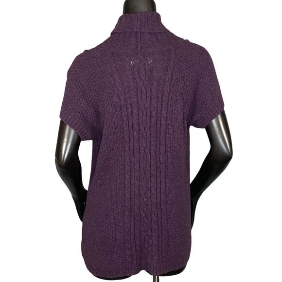 Sonoma Short Sleeve Cable Knit Cardigan Wrap Sweater Womens Size Large w Button - Picture 3 of 6